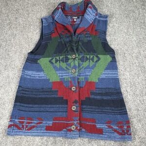 Vintage Y2K Chaps Aztec Sweater Vest Womens XL Southwestern Boho Western‎ 90s